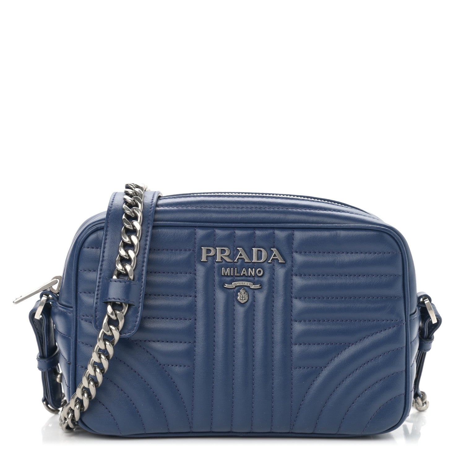 Prada Soft Calfskin Diagramme Crossbody Bag Bleuette 1 of 10