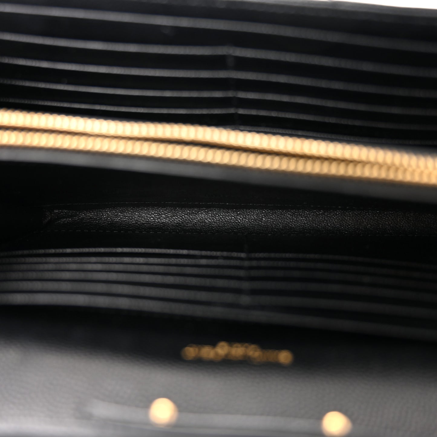 Grain De Poudre Matelasse Chevron Monogram Chain Wallet Black
