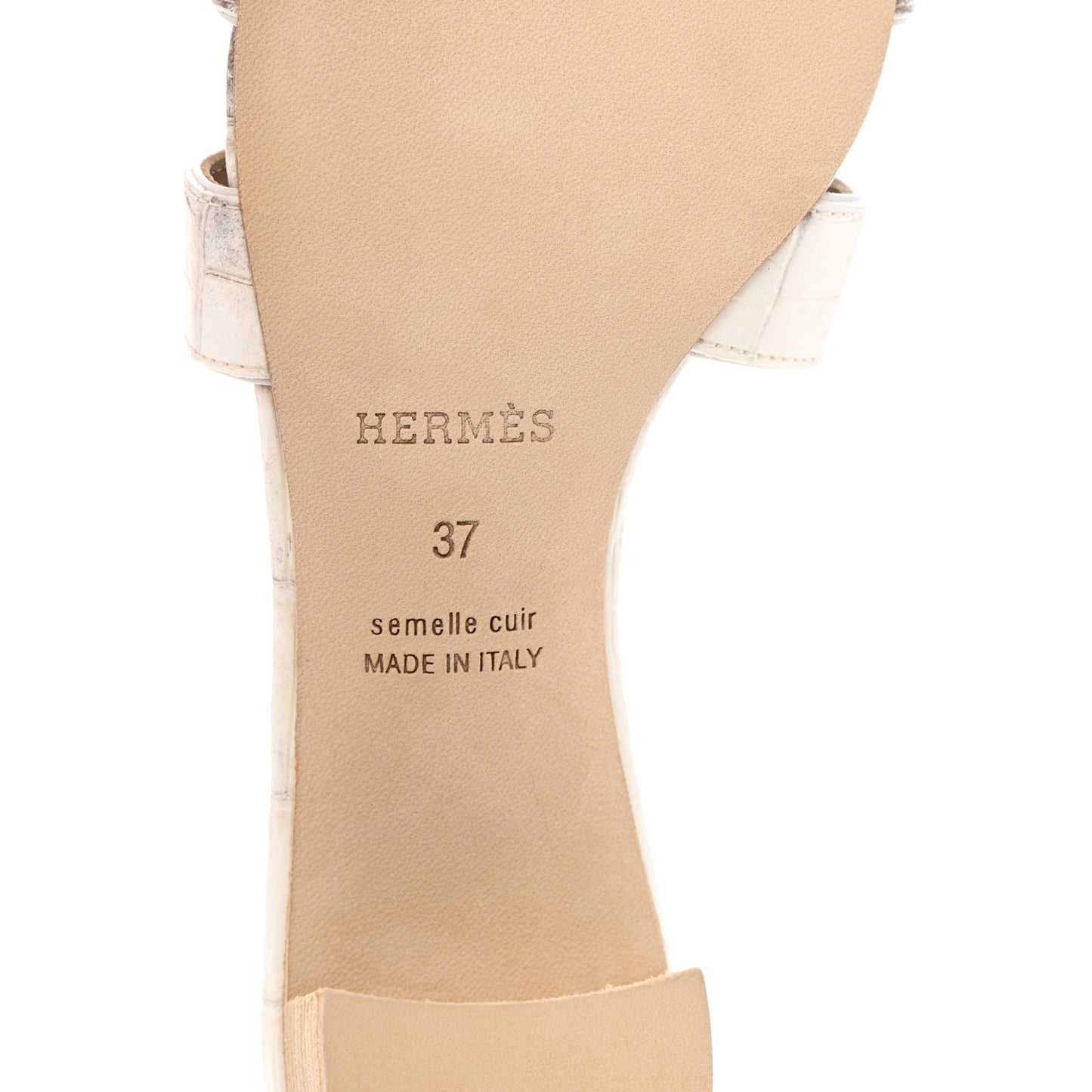 Matte Niloticus Crocodile Himalaya Oasis Sandals 37 White