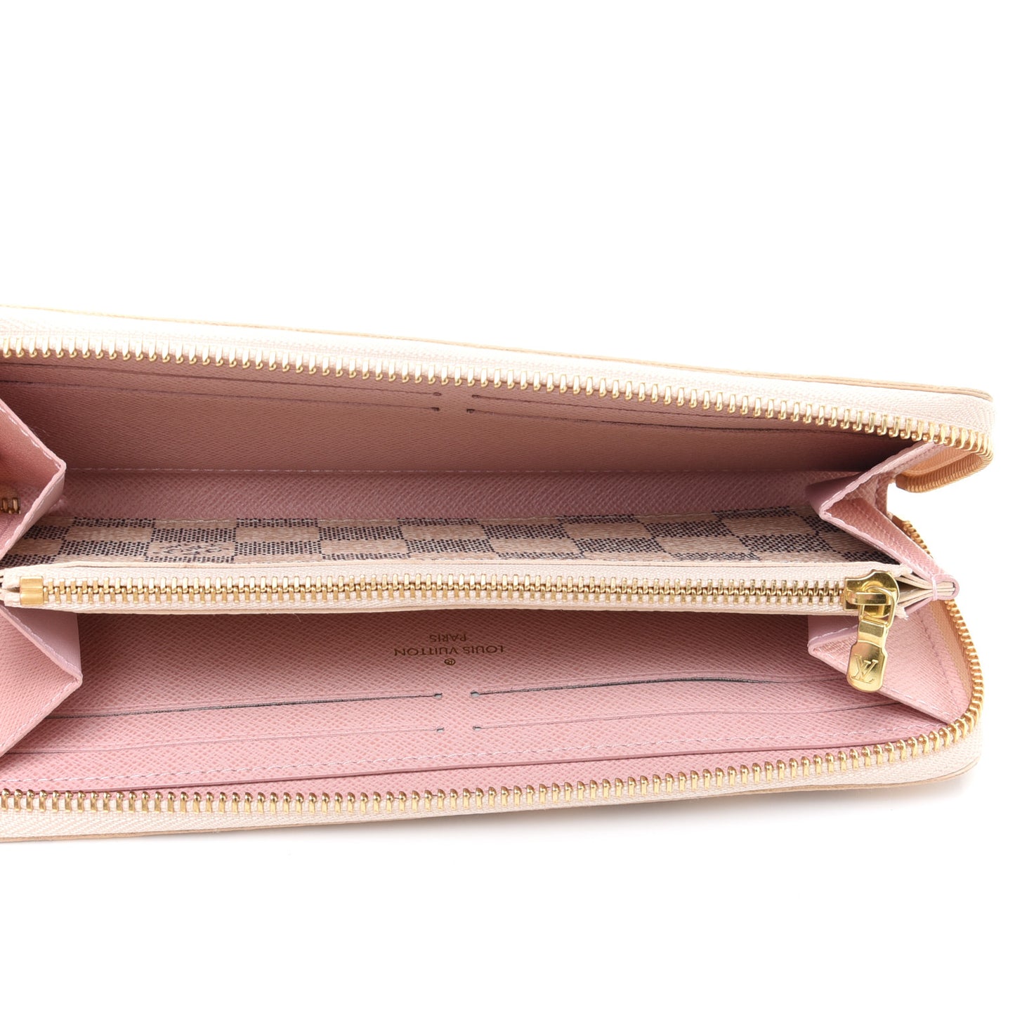 Damier Azur Clemence Wallet Rose Ballerine