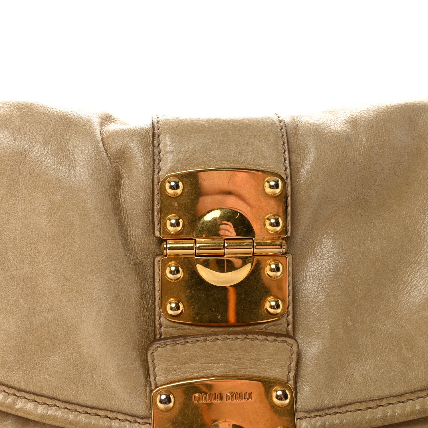 Miu Miu Nappa Matelasse Coffer Hobo Beige 7 of 9