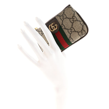 Gucci GG Supreme Monogram Web Ophidia Key Case Beige New Acero 2 of 9