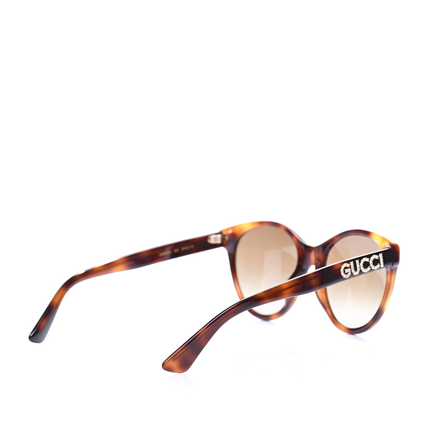 Round Frame Crystal Sunglasses GG 0419S Tortoise