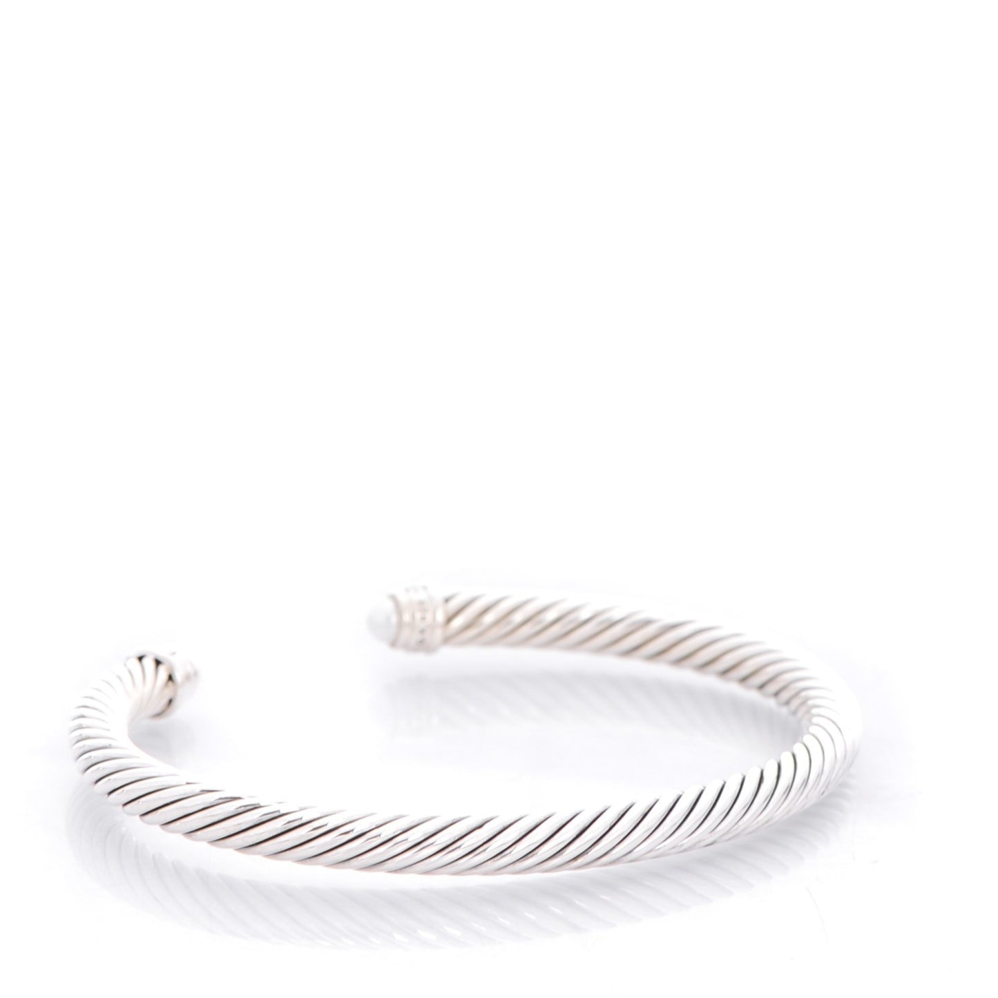Sterling Silver Diamond Pearl 5mm Cable Classics Bracelet