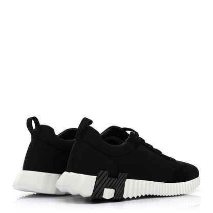 Hermes Technical Jersey Suede Goatskin Bouncing Sneakers 41 Black White 4 of 8