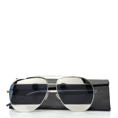 Christian Dior Metal Split 1 Aviator Sunglasses Silver Blue 7 of 7