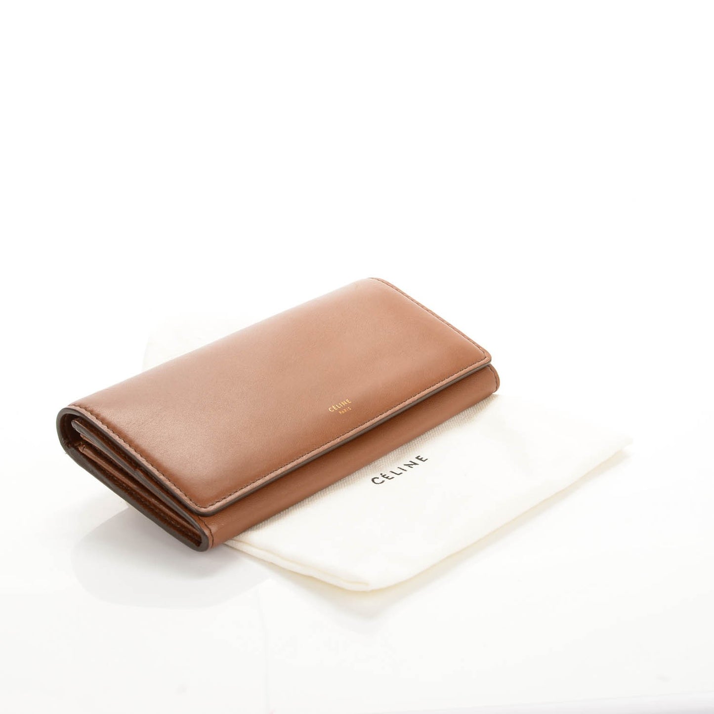 Lambskin Large Flap Wallet Tan