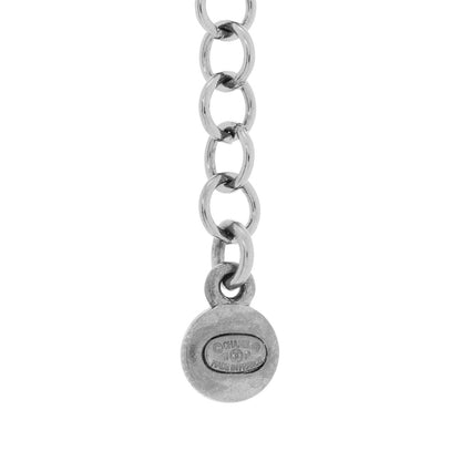 Chanel Pearl Beaded Enamel CC Coco Long Necklace Silver 6 of 6