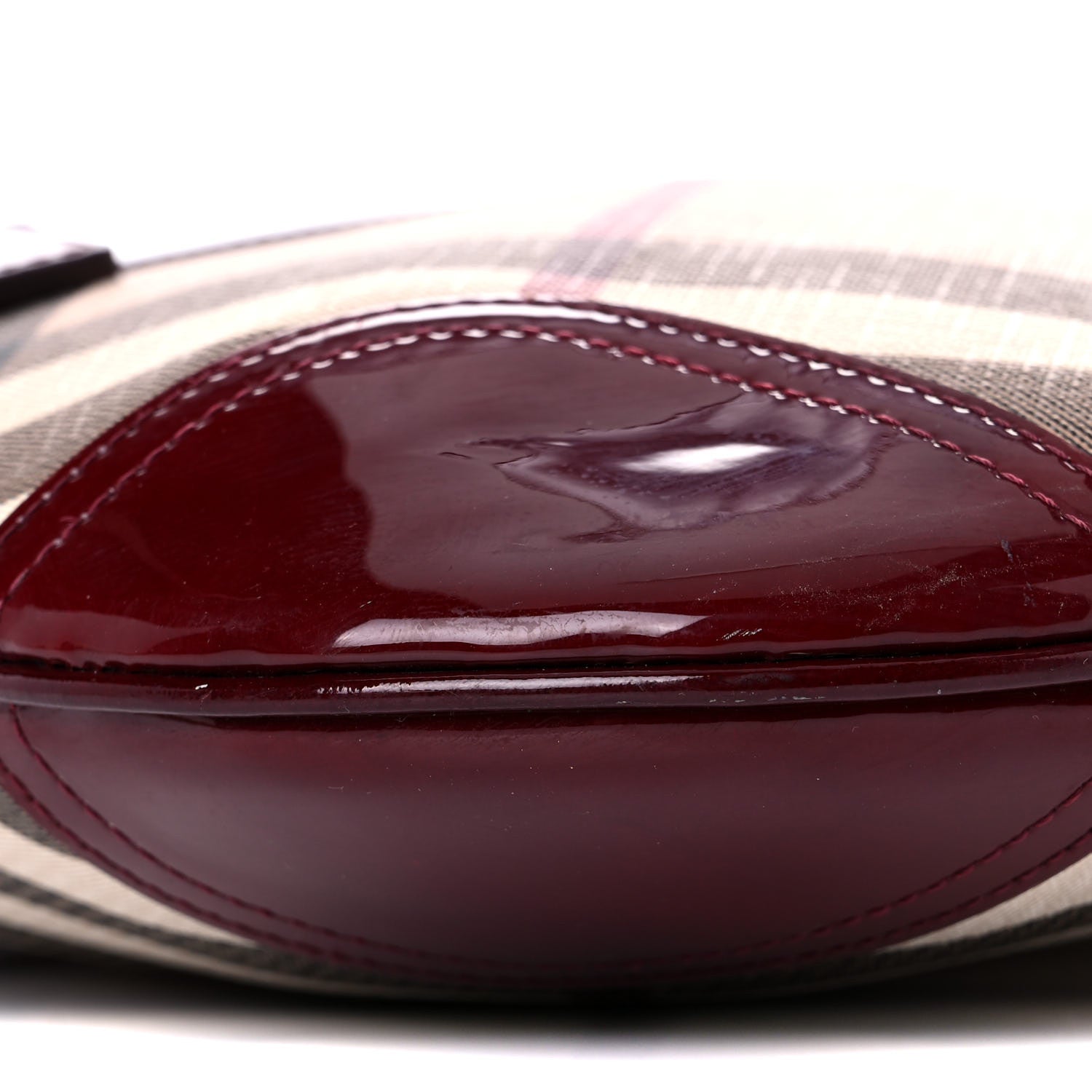 Burberry Patent Nova Check Dryden Crossbody Bag Dark Red 8 of 17