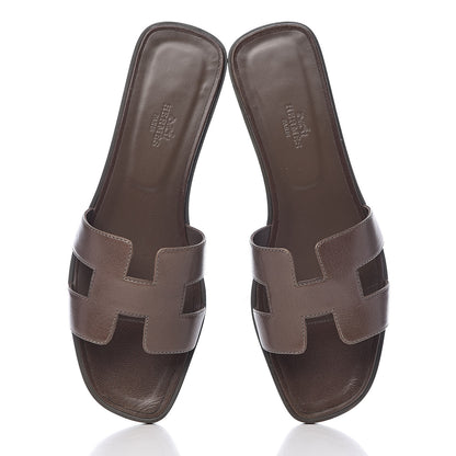 Hermes Goatskin Oran Sandals 41 Gris Galet 9 of 10