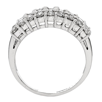 Parker & West by FASHIONPHILE Platinum Diamond 2.00ct Three Row Half Eternity Band Ring 58 8.25 5 of 9