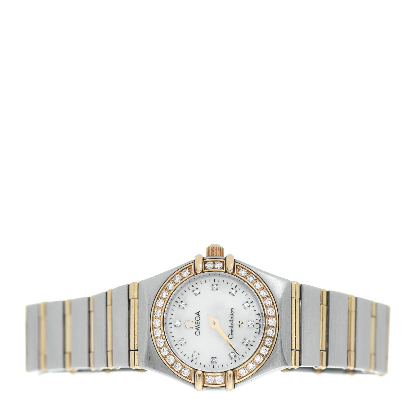 Stainless Steel 18K Yellow Gold Diamond Bezel Mother of Pearl 22mm Constellation Quartz Watch 1267.75.00