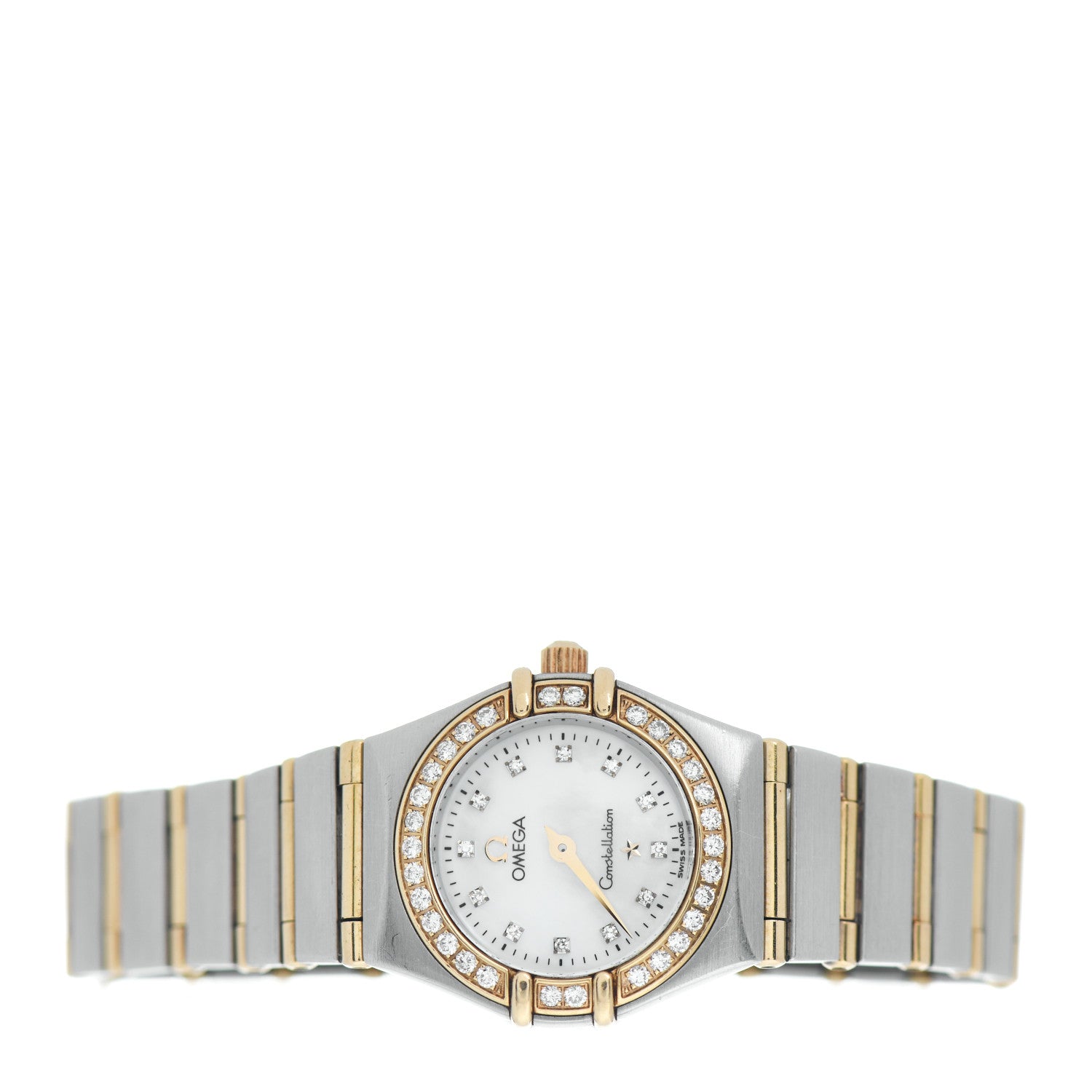 Omega Stainless Steel 18K Yellow Gold Diamond Bezel Mother of Pearl 22mm Constellation Quartz Watch 1267.75.00 2 of 4