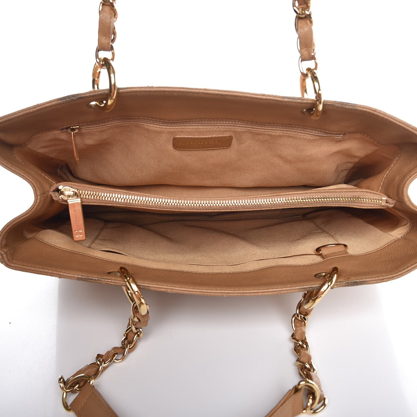 Caviar Quilted Grand Shopping Tote GST Beige