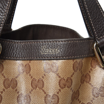 Gucci Crystal Monogram Medium Abbey Convertible Tote Dark Brown 8 of 10
