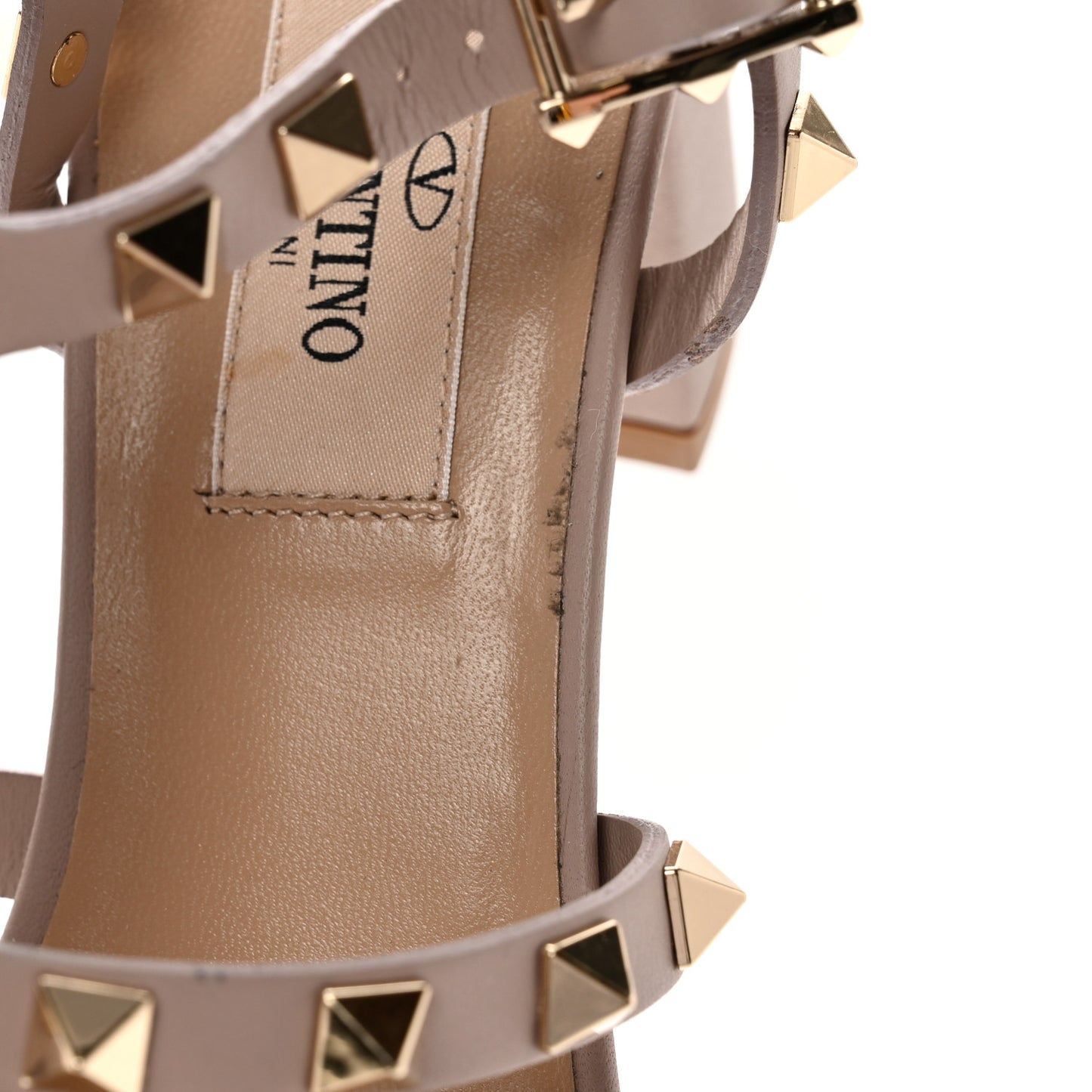 Calfskin Rockstud 60mm City Sandals 36 Poudre
