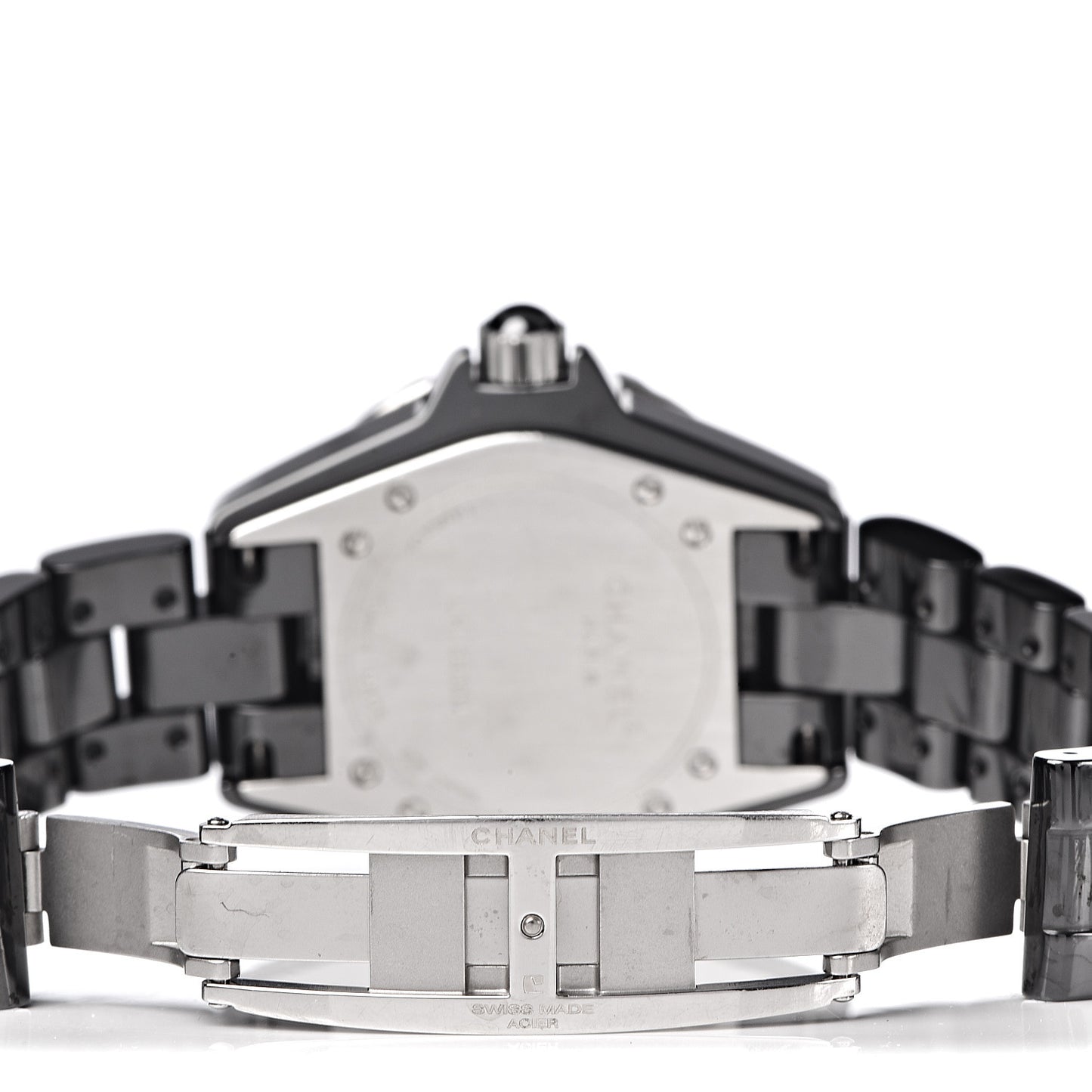 Stainless Steel Ceramic Diamond 33mm J12 Quartz Watch Black