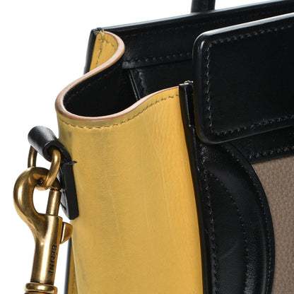 Celine Drummed Calfskin Suede Nano Tri-Color Luggage Amber 7 of 7