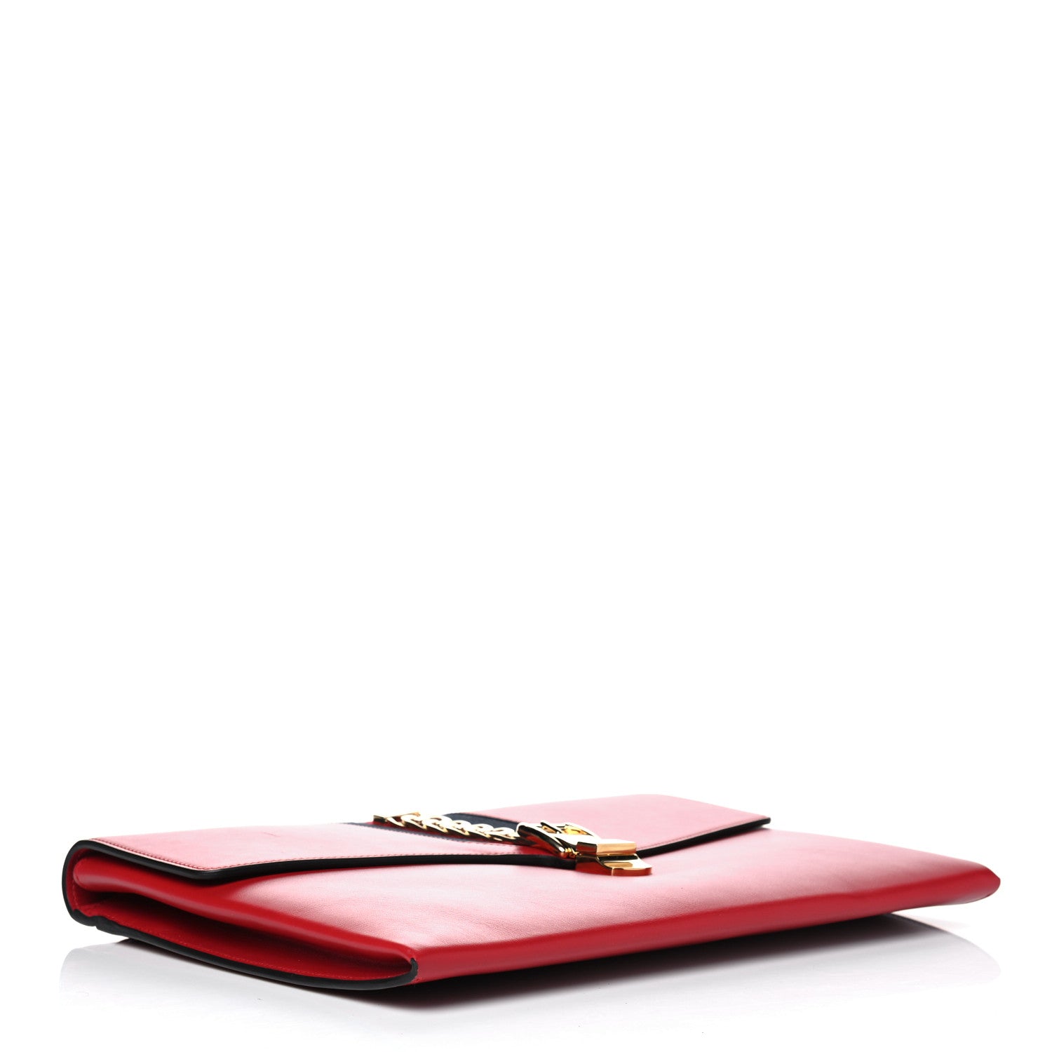 Gucci Calfskin Maxi Sylvie Clutch Red 3 of 4
