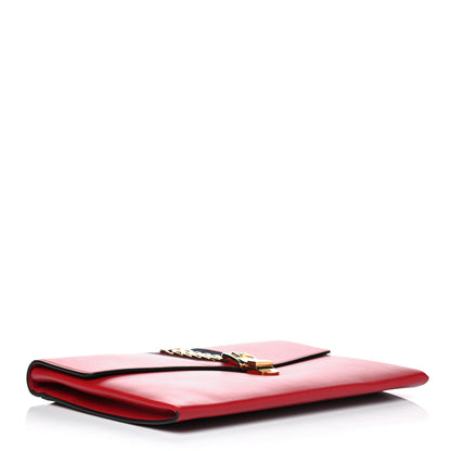 Gucci Calfskin Maxi Sylvie Clutch Red 3 of 4