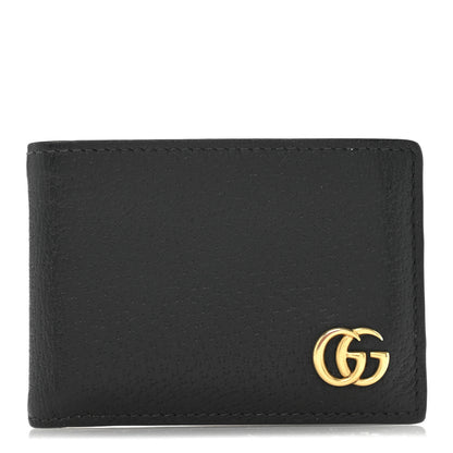 Gucci Calfskin Boar Effect GG Marmont Bi-Fold Wallet Black 1 of 10