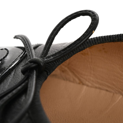 Chanel Lambskin Patent Cap Toe Ballerina Flats 39 Black 12 of 16