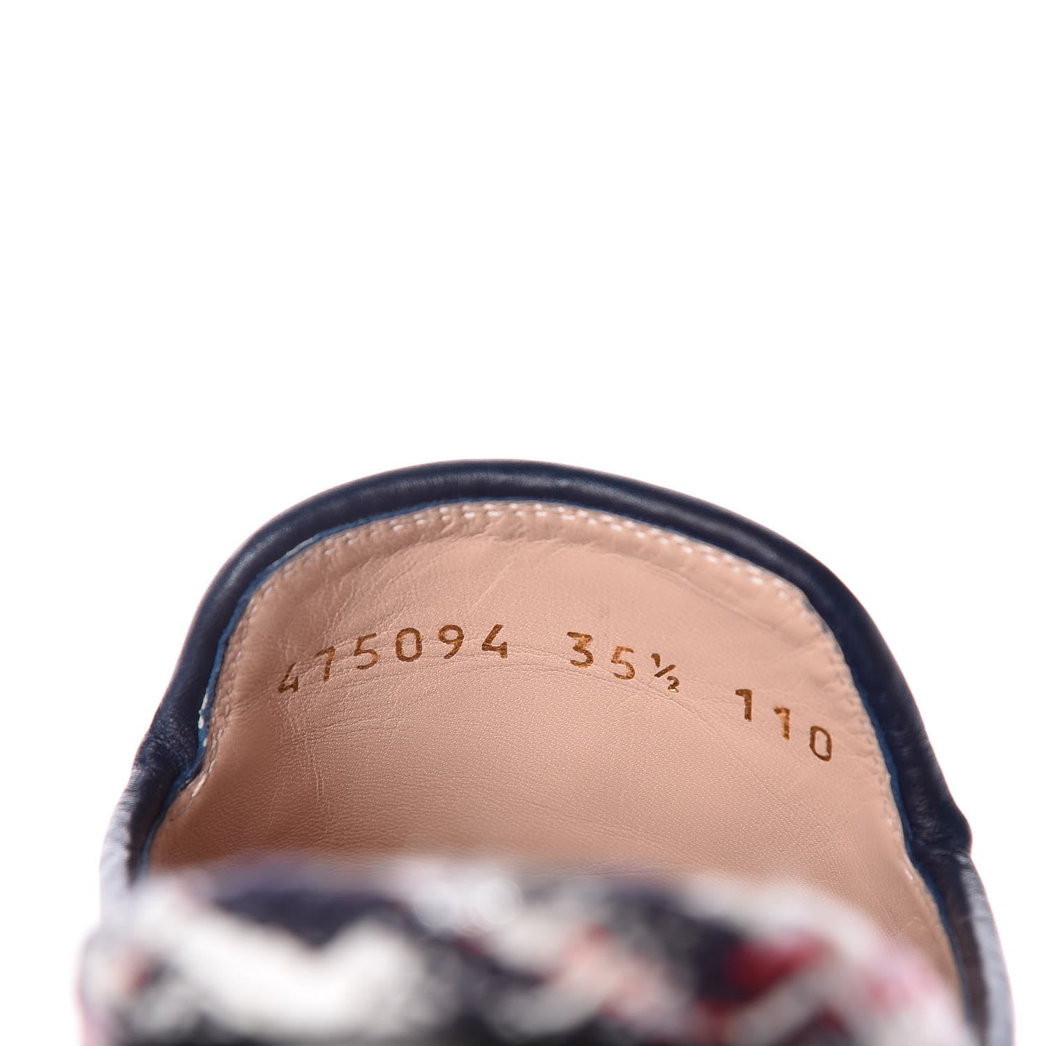 Gucci Tweed Check Womens Princetown Slippers 35.5 Gardenia Ink Blue Agata 16 of 18