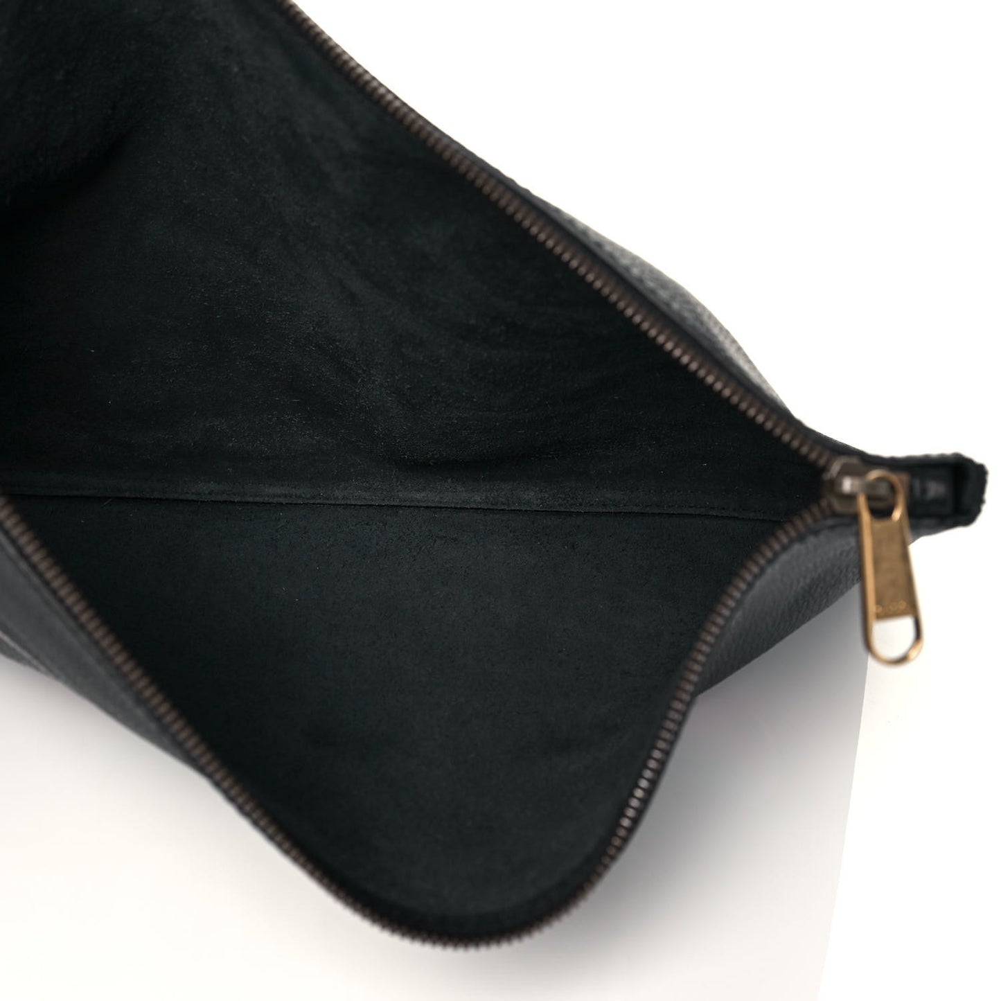 Pebbled Calfskin Large Logo Portfolio Clutch Black