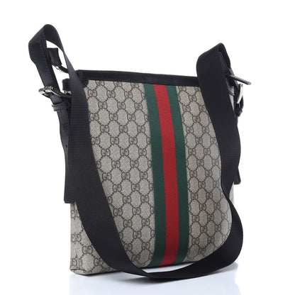 Gucci GG Supreme Monogram Web Messenger Bag Black 3 of 9