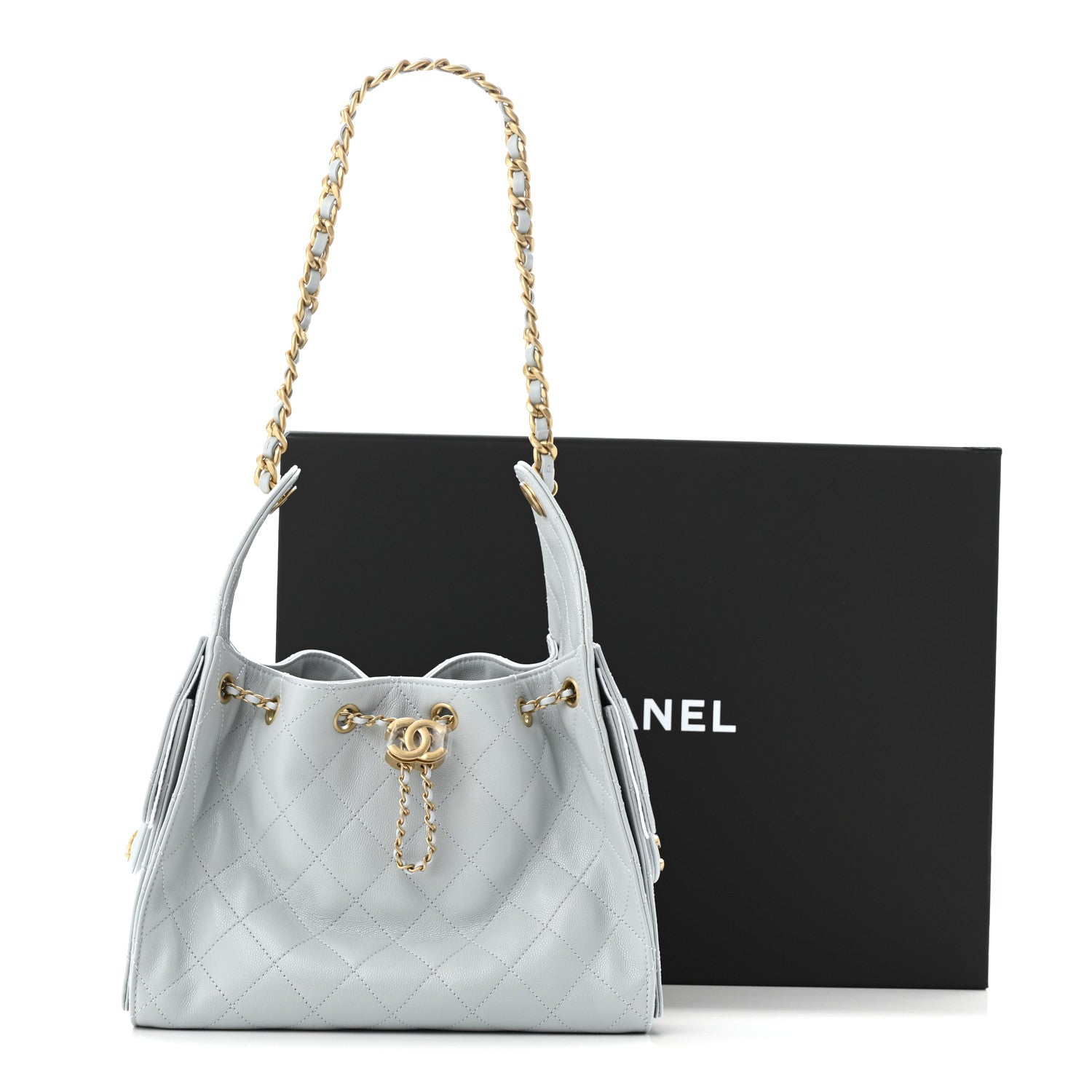 Chanel Caviar Quilted Small Chanel 25 Handbag Light Blue 11 of 11