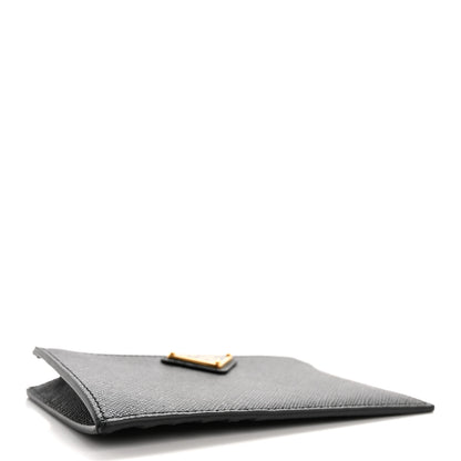 Prada Saffiano Triangle Zip Card Holder Black 4 of 7