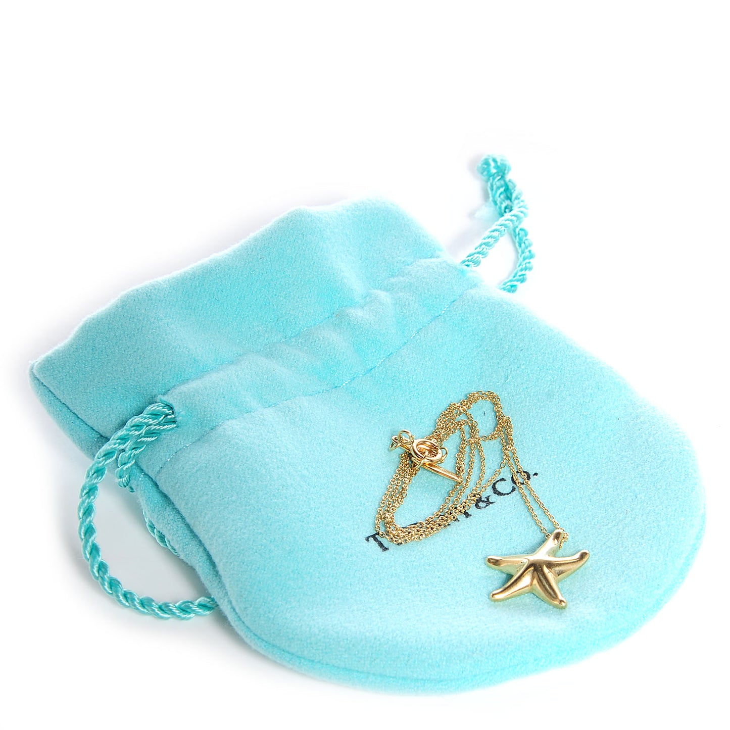 18K Yellow Gold 15mm Elsa Peretti Starfish Pendant Necklace