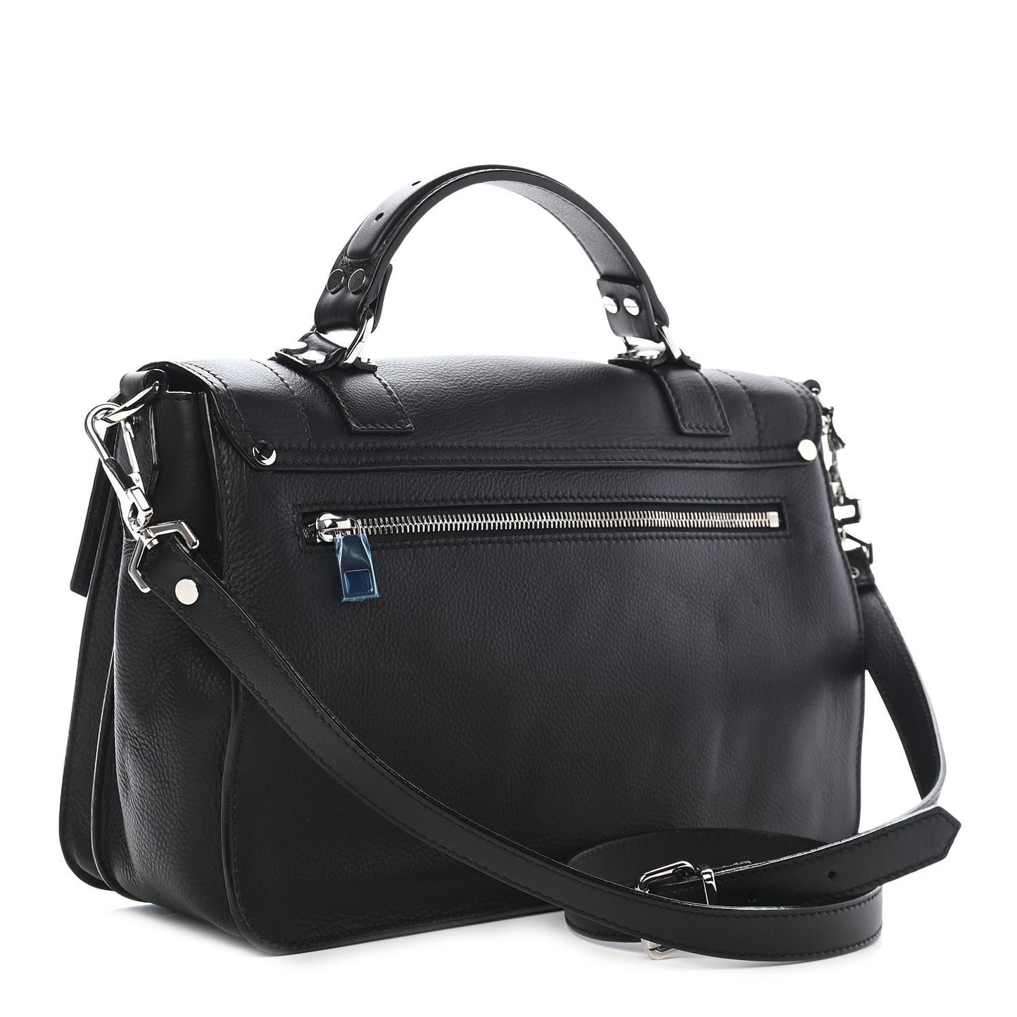 Soft Grainy Calfskin Medium PS1 Satchel Black