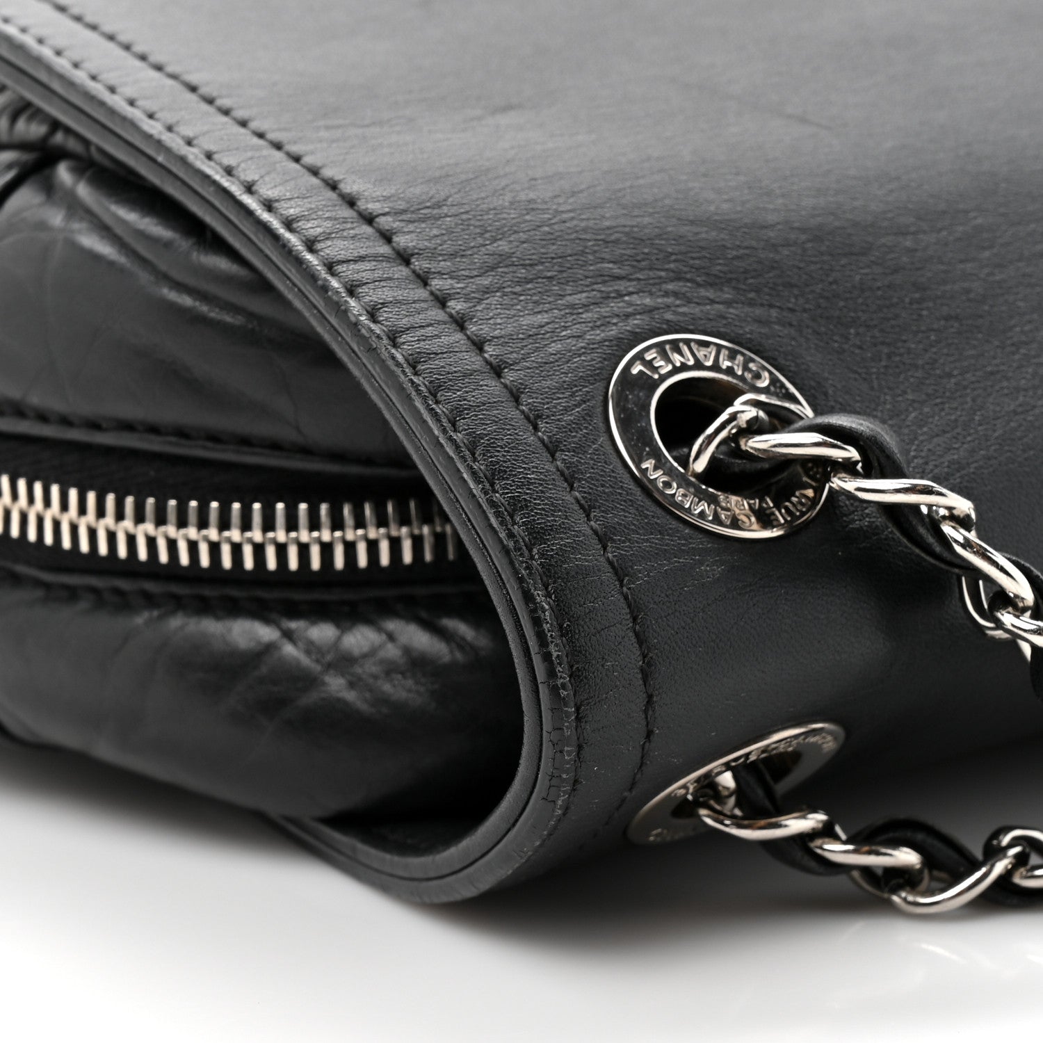 Chanel Aged Calfskin Quilted Easy Zip Flap Bag Black 14 of 14