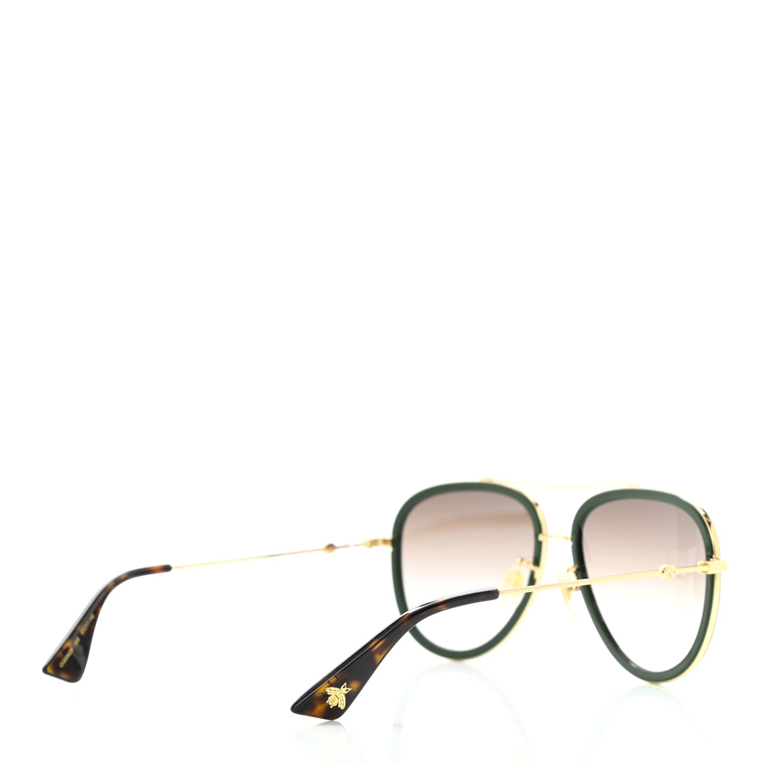 Gucci Metal Web Aviator Sunglasses GG0062S Green Red 4 of 7