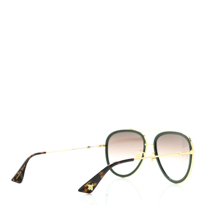 Gucci Metal Web Aviator Sunglasses GG0062S Green Red 4 of 7
