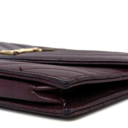 Saint Laurent Calfskin Matelasse Chevron Monogram Envelope Chain Wallet Rouge Legion 10 of 11