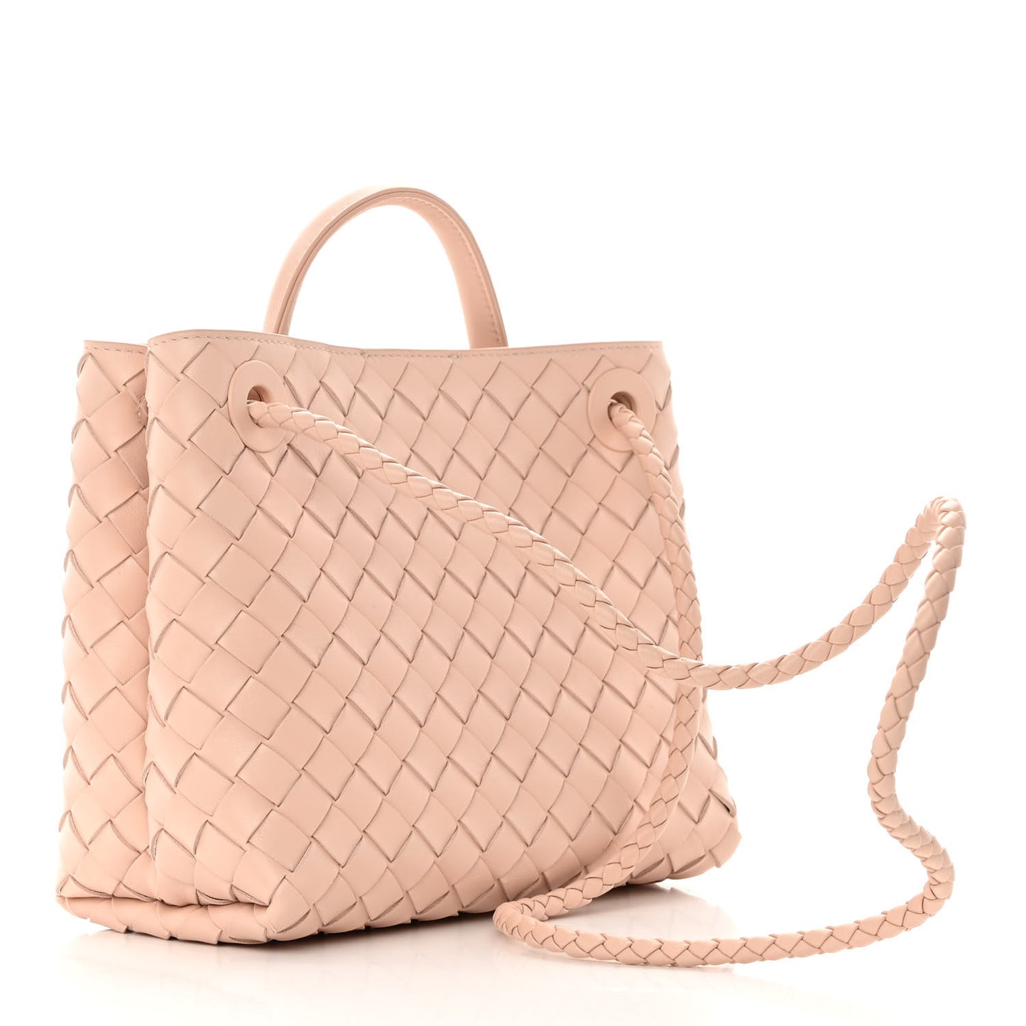 Nappa Intrecciato Small Andiamo Shoulder Bag Nude
