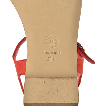 Chanel Lambskin Chain CC Thong Sandals 36 Red 6 of 17