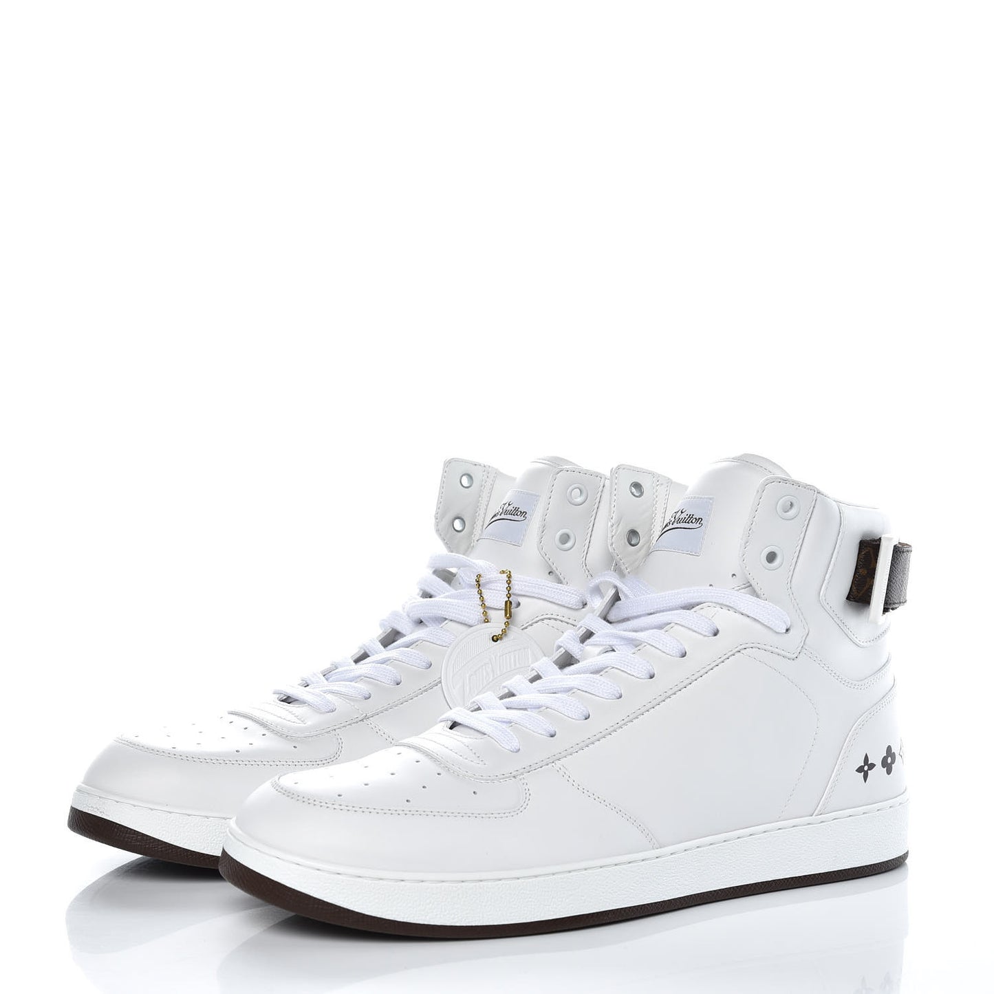 Calfskin Monogram Rivoli High Top Sneakers 10 White