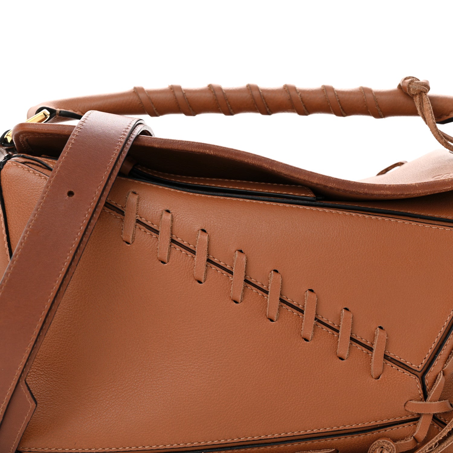 Loewe Calfskin Small Laced Puzzle Bag Tan 7 of 15