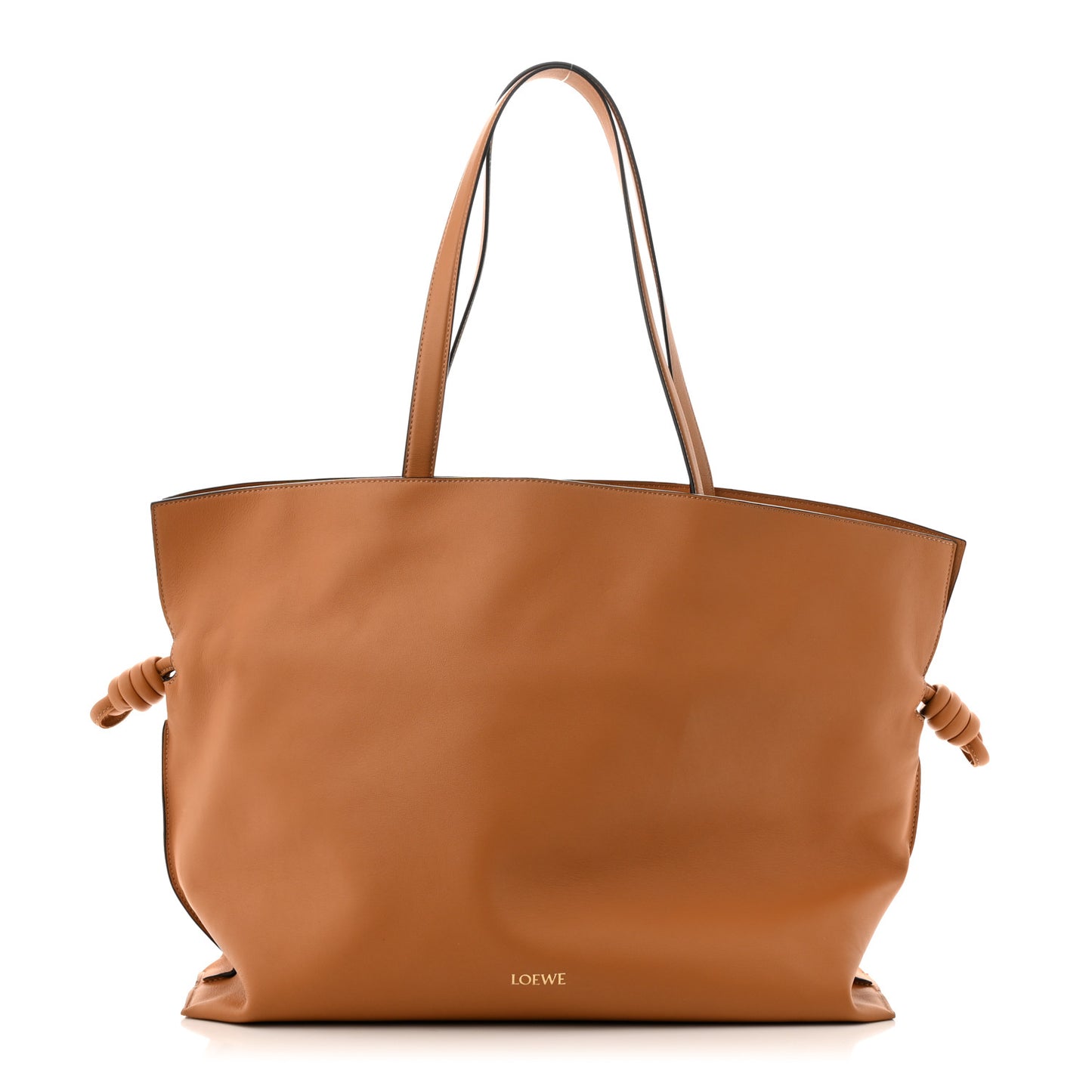 Calfskin XL Flamenco Knot Bag Warm Desert