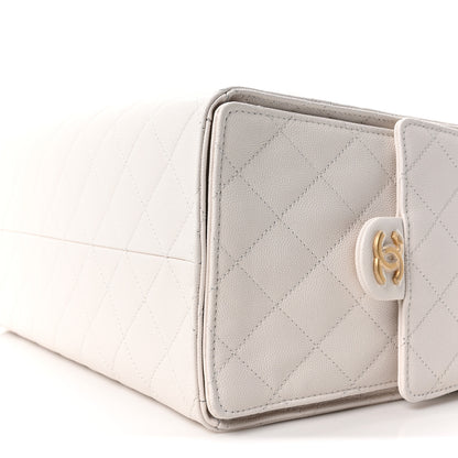 Chanel Caviar Quilted Medium Chanel 25 Handbag White 11 of 11