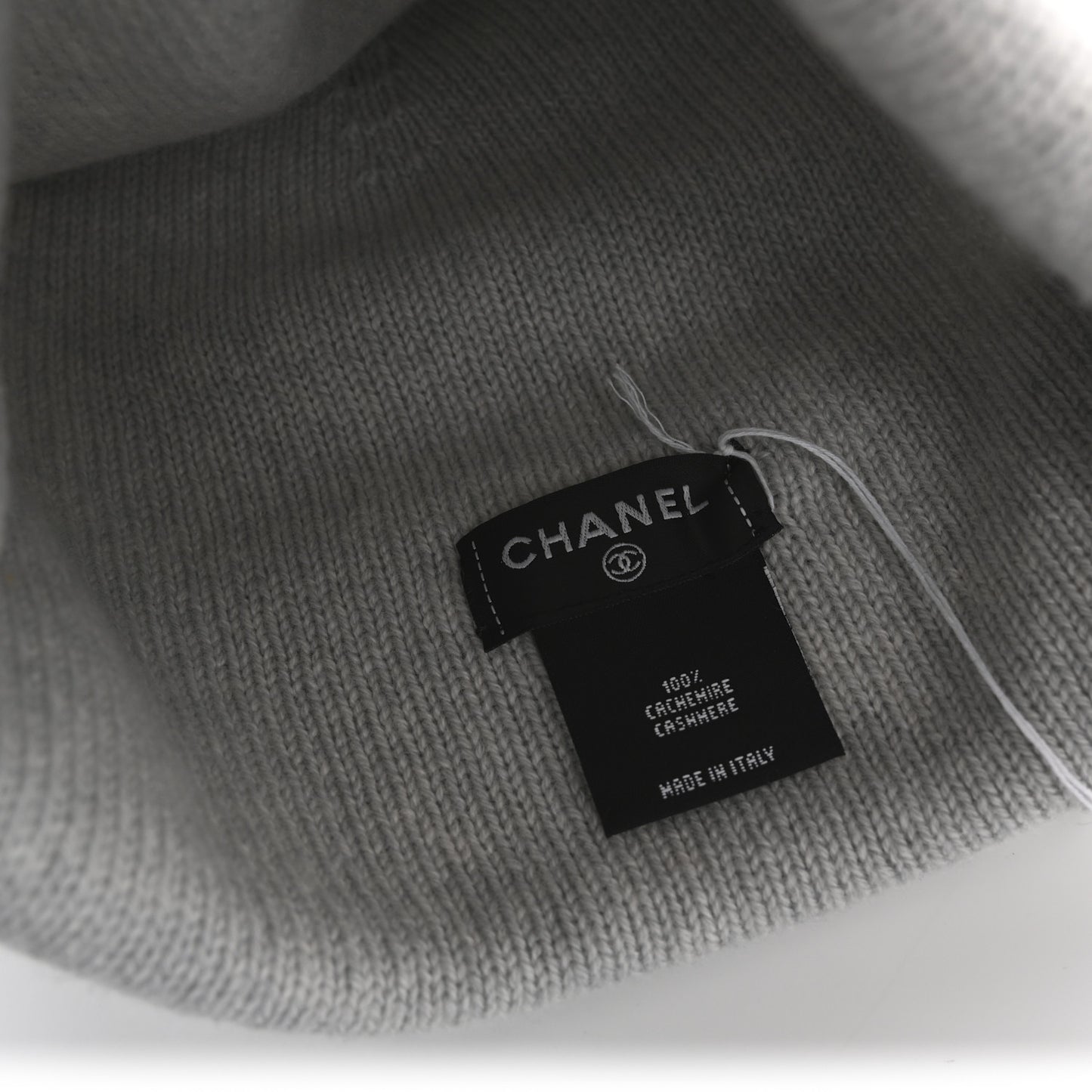Cashmere Crystal CC Heart Beanie Hat Light Grey