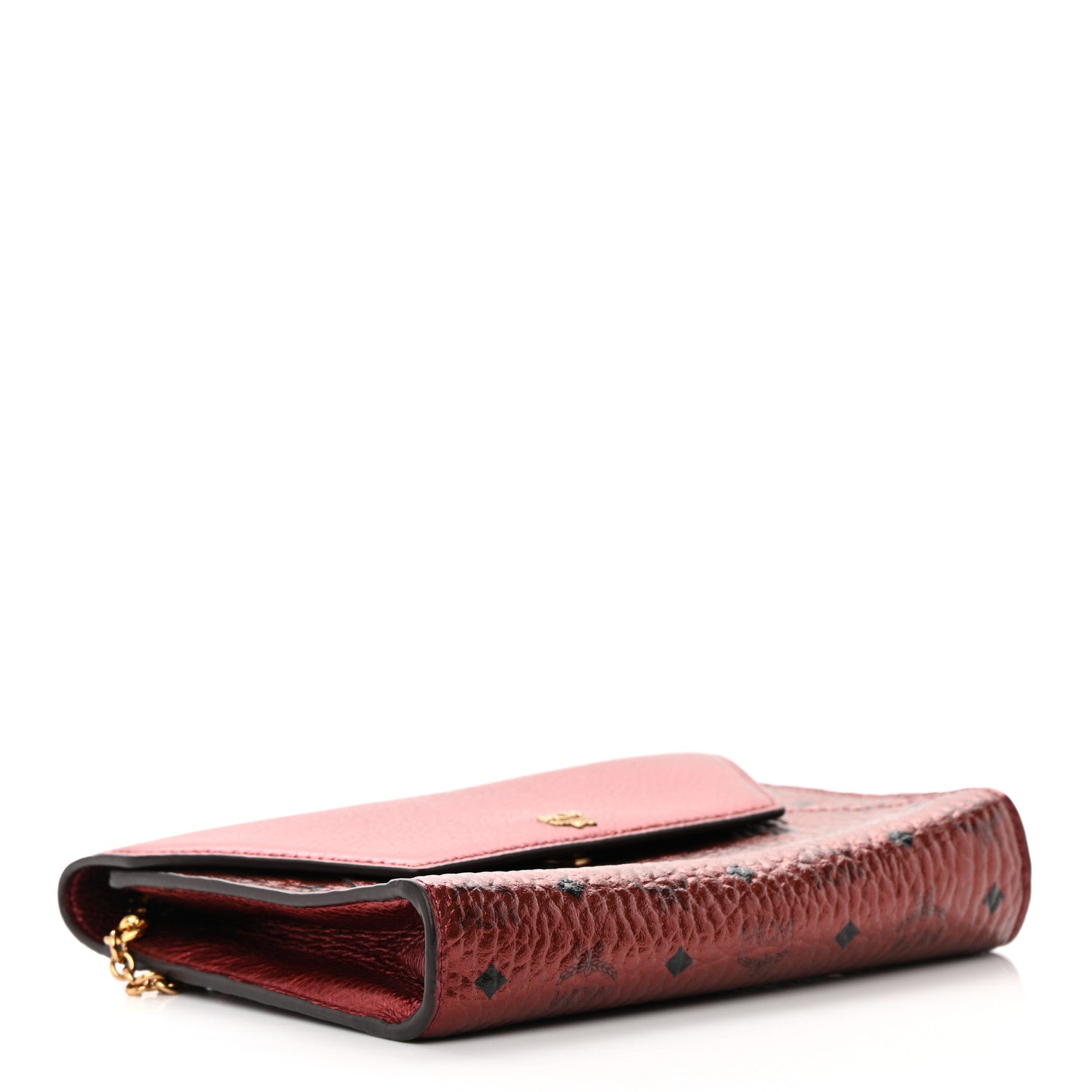 MCM Metallic Calfskin Visetos Monogram Love Letter Crossbody Scooter Red 4 of 15
