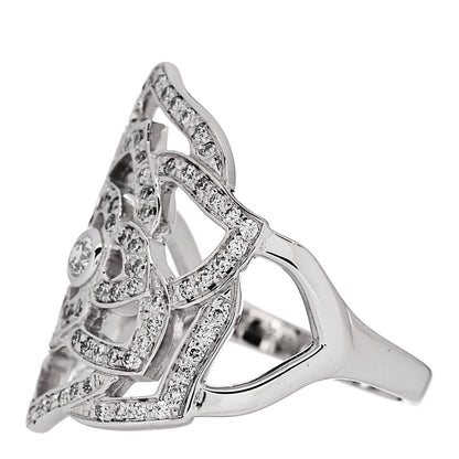 Piaget 18K White Gold Diamond .55ct Rose Ring 53 6.25 3 of 6