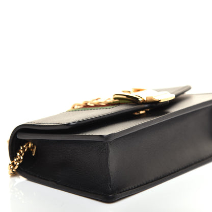 Gucci Calfskin Super Mini Sylvie Chain Shoulder Bag Black 6 of 9