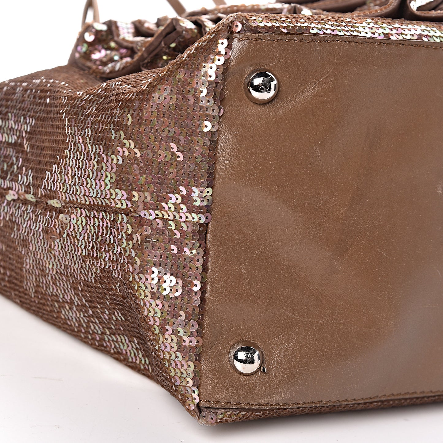 Sequin Petale Tote Tan