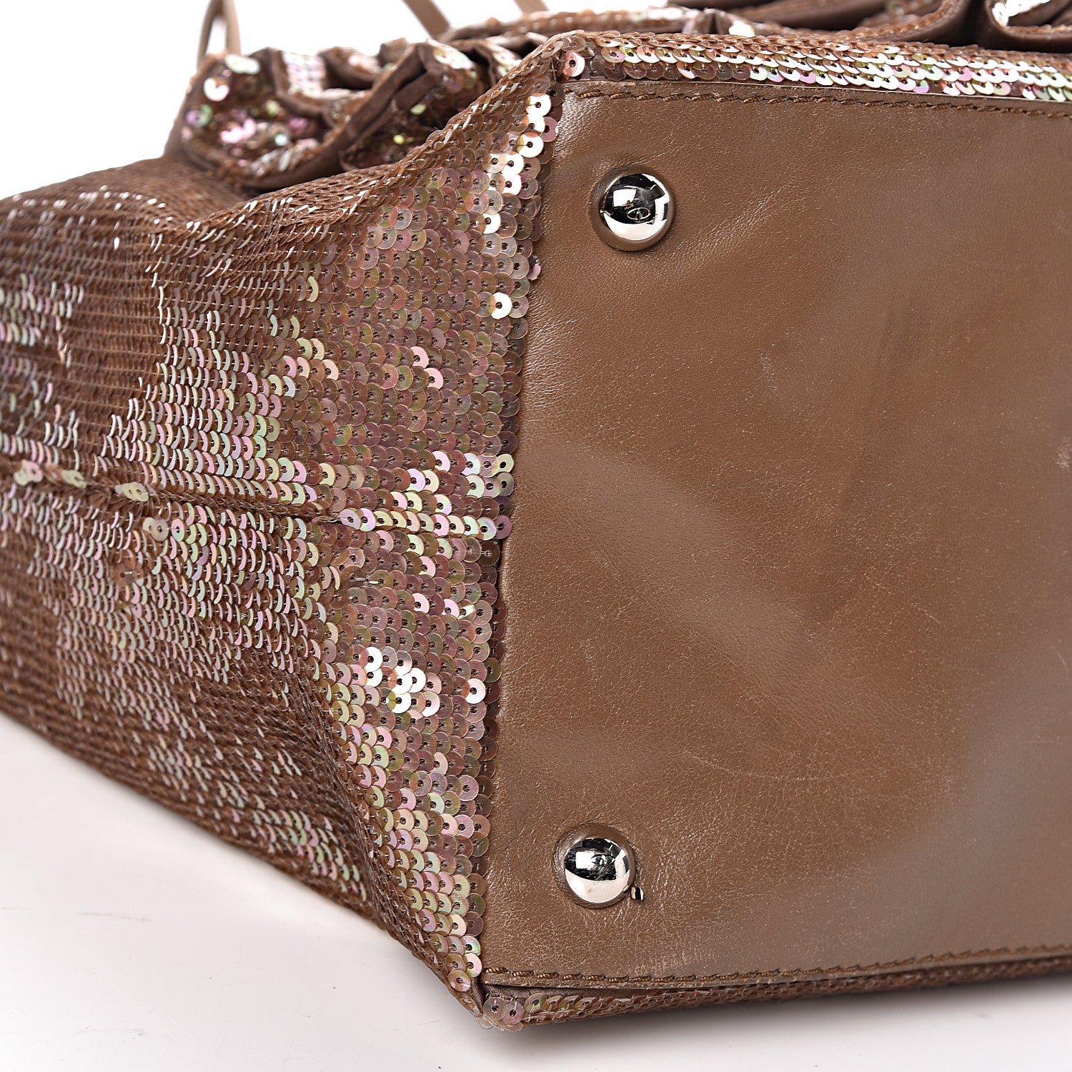 Valentino Garavani Sequin Petale Tote Tan 7 of 13