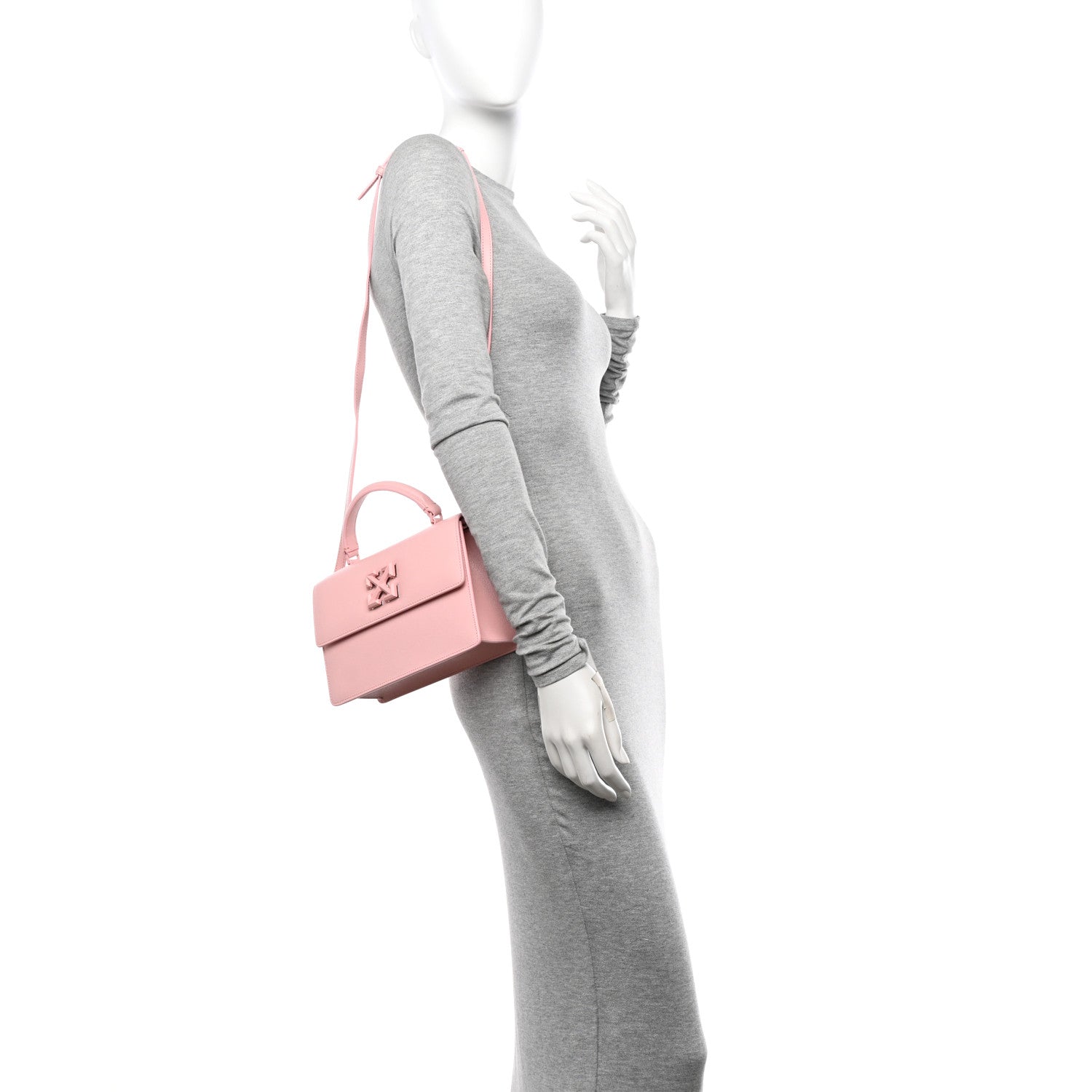 Off-White Saffiano Jitney 1.4 Top Handle Bag Pink 2 of 10
